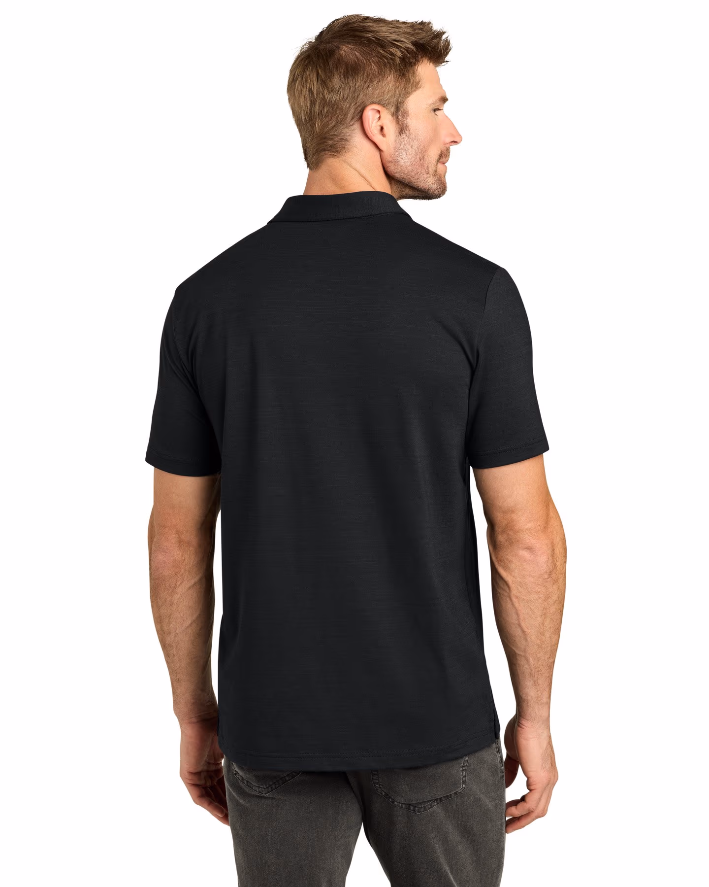 Custom TravisMathew Crestview Polo - Black back