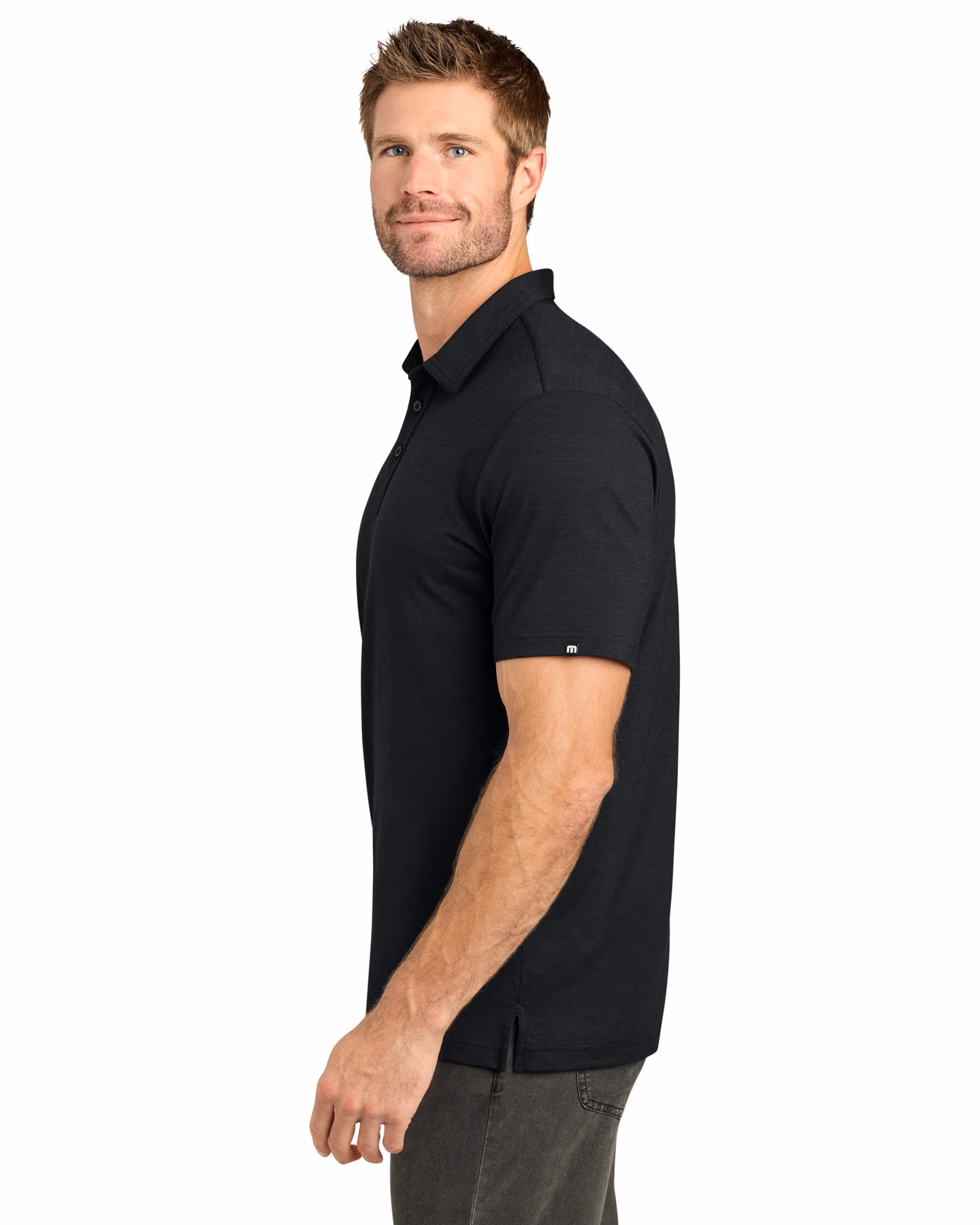Custom TravisMathew Crestview Polo - Black side