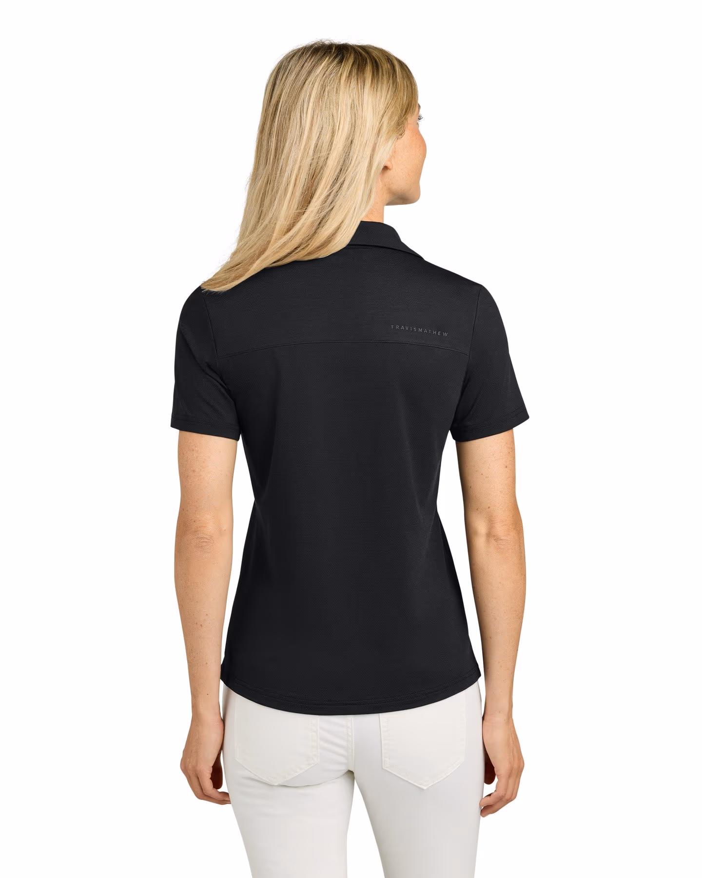 Custom TravisMathew Women’s Onward Polo - Black back
