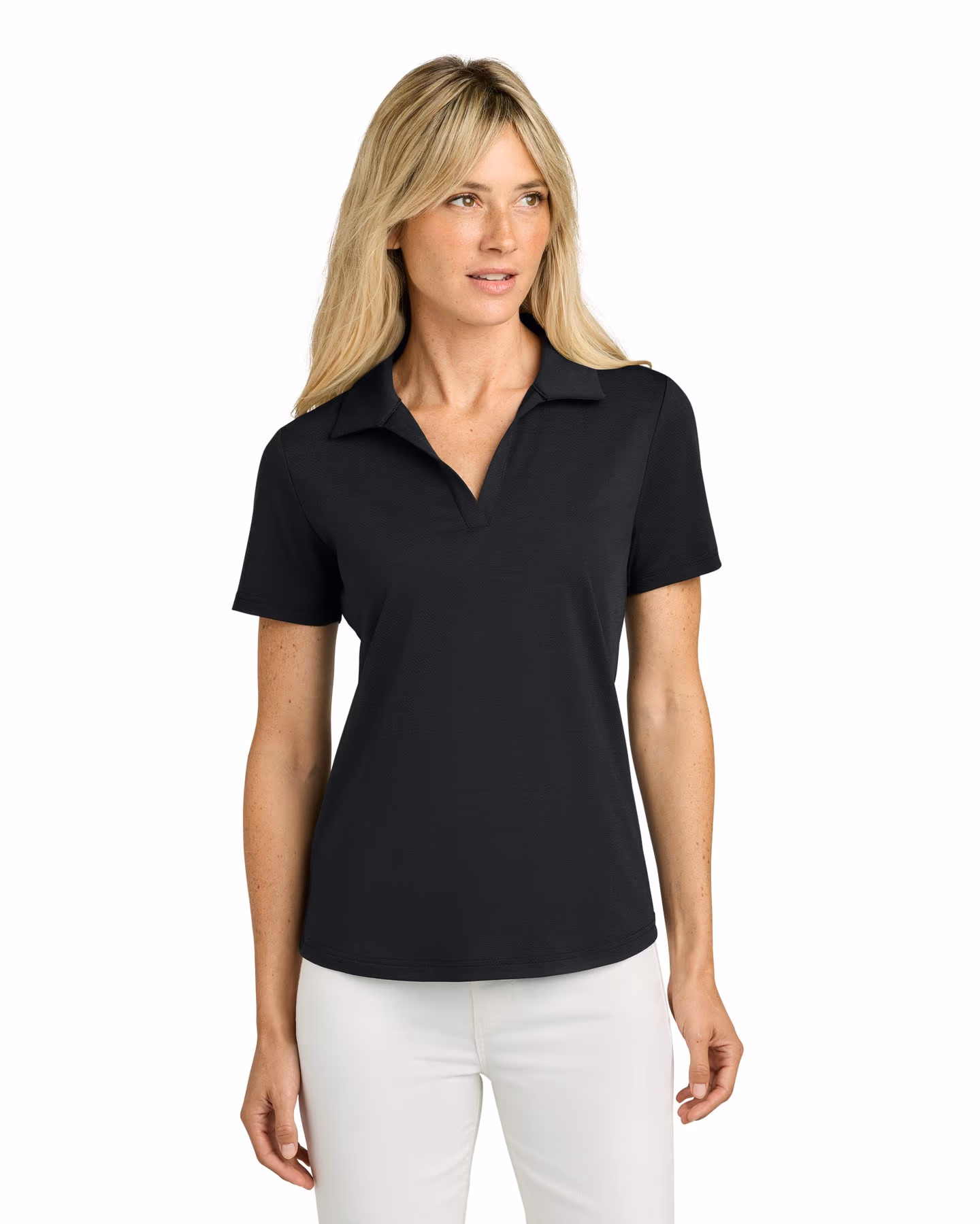 Custom TravisMathew Women’s Onward Polo - Black front