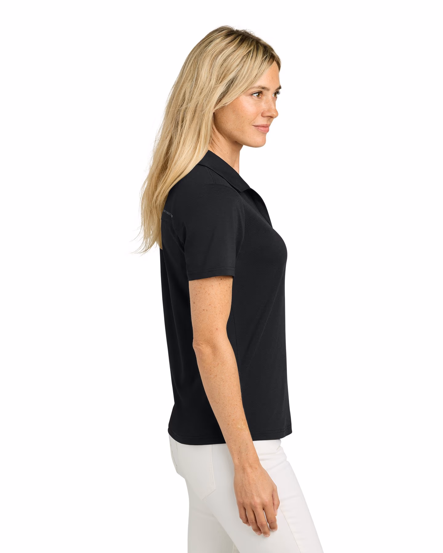 Custom TravisMathew Women’s Onward Polo - Black side