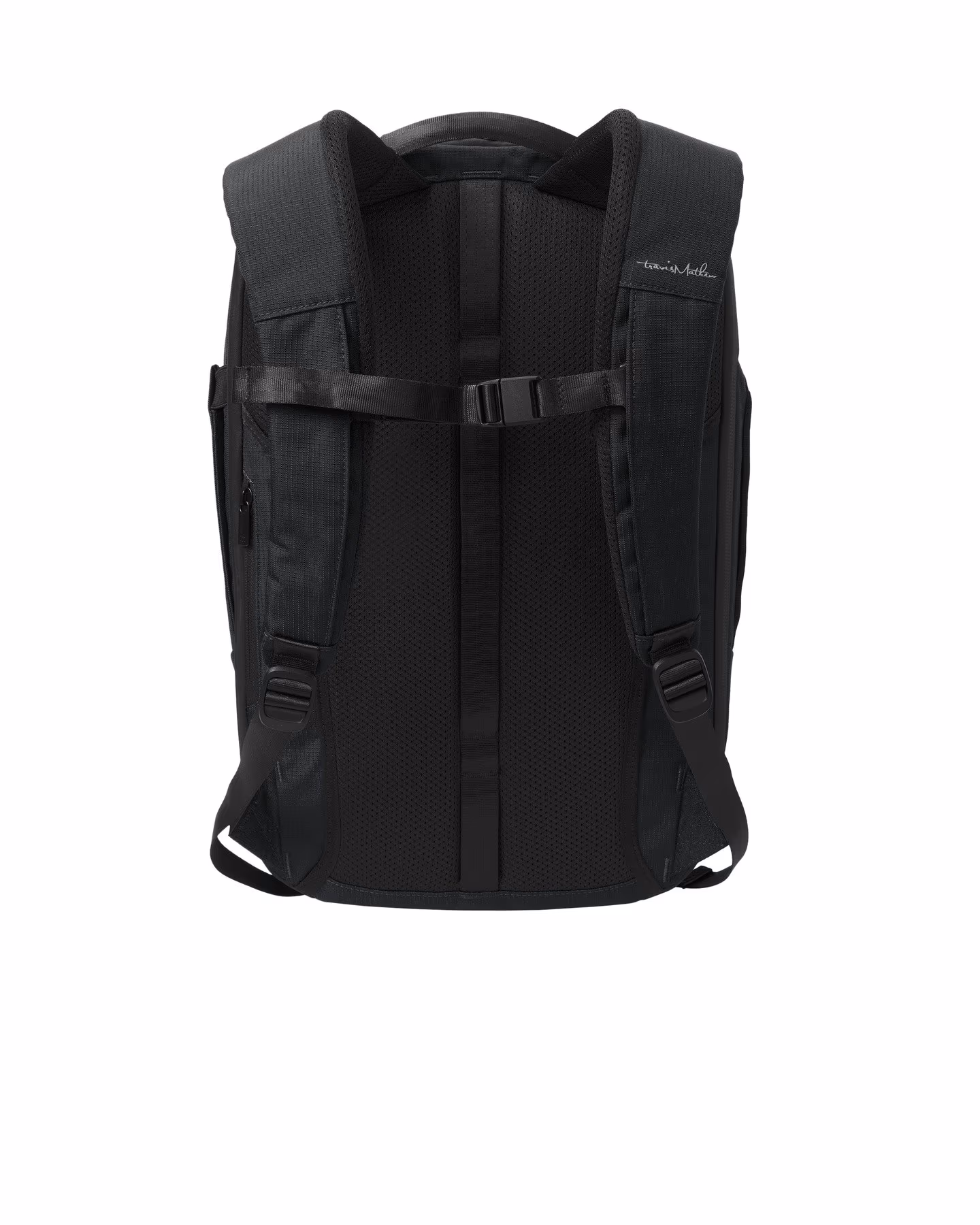 Custom TravisMathew Lateral Backpack - Black flat back