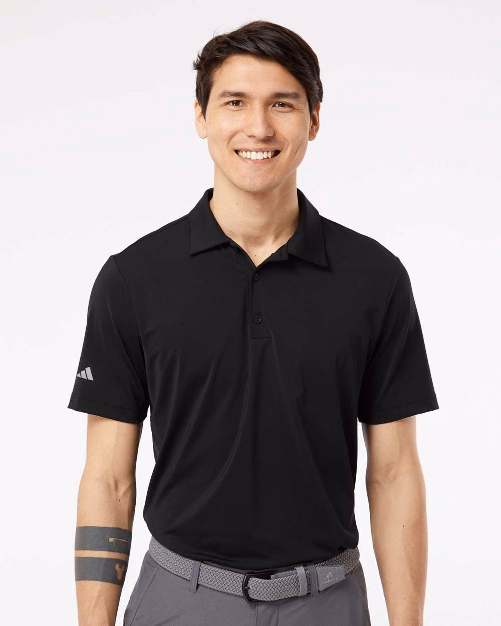Custom Adidas Men's Ultimate365 Solid Polo - Black front