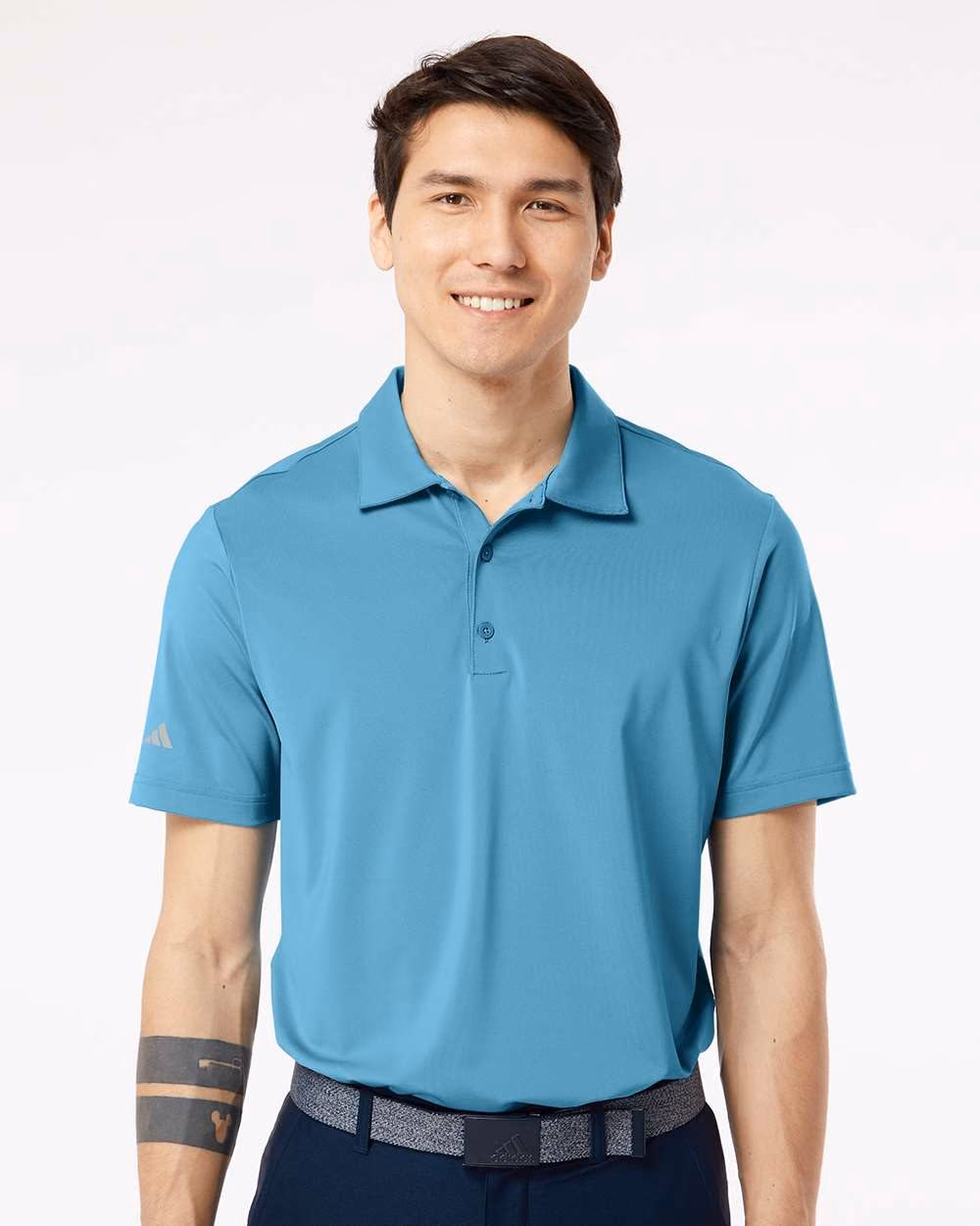 Adidas Men's Ultimate365 Solid Polo - Hazy Blue front
