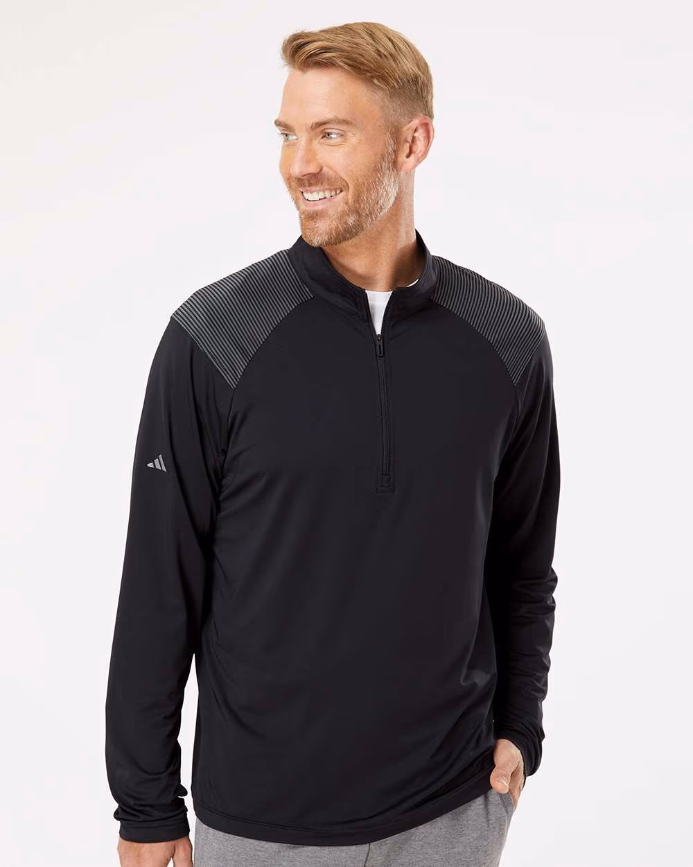 Adidas Men's Ultimate365 Lightweight Shoulder Stripe Quarter-Zip Pullover