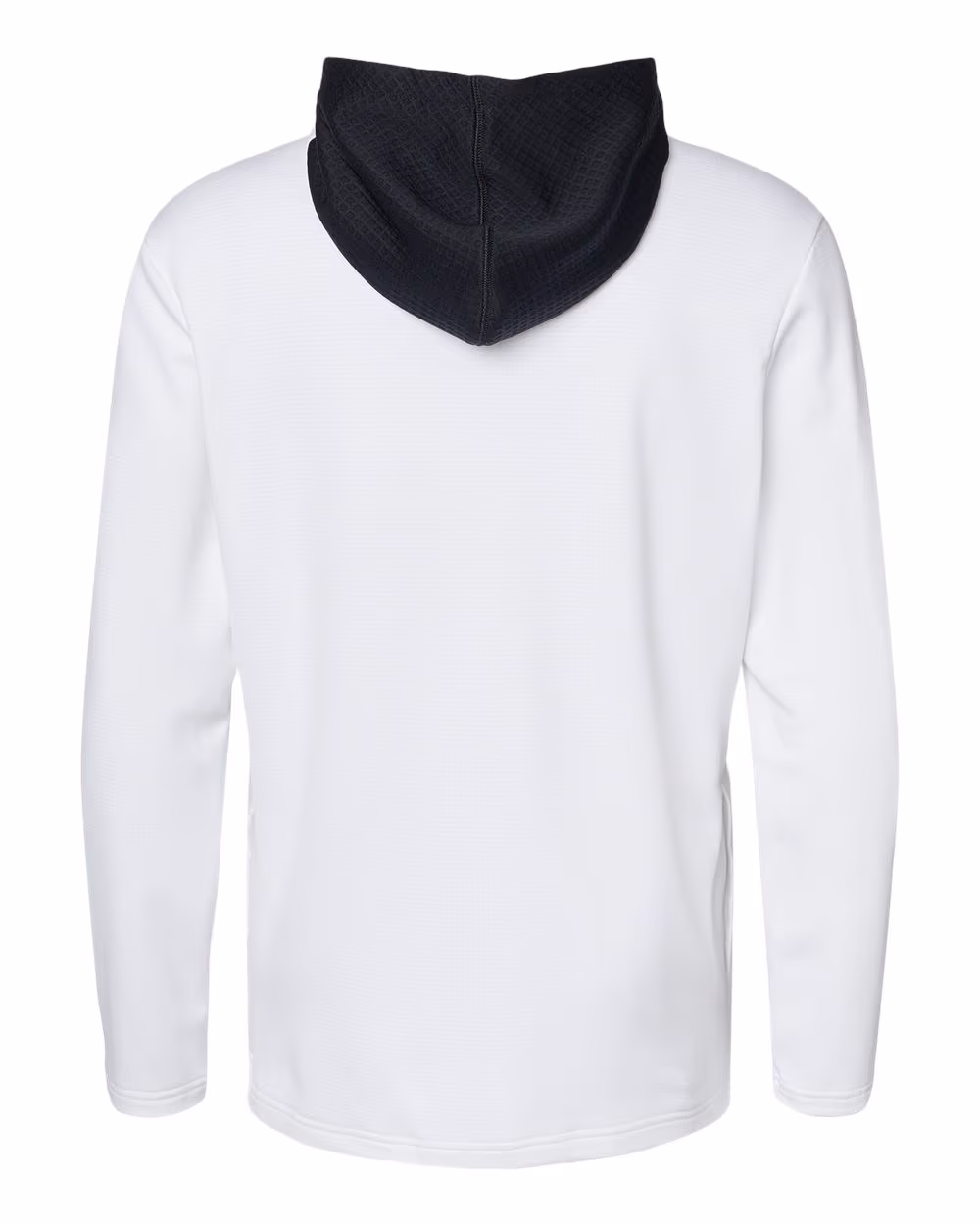 Custom Adidas Men's Textured Mixed Media Midweight Hooded Sweatshirt - White flat back