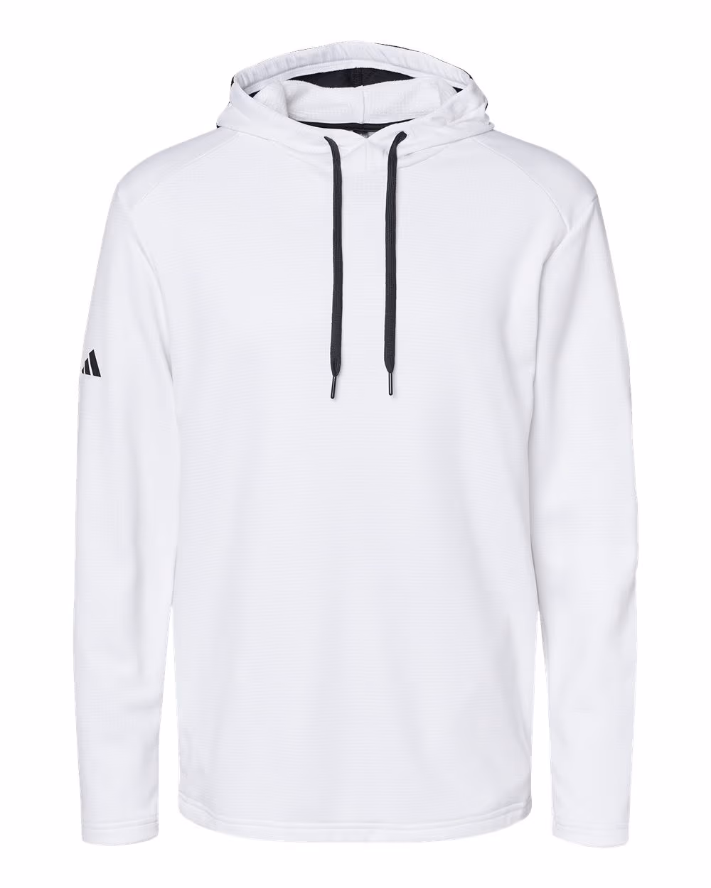 Custom Adidas Men's Textured Mixed Media Midweight Hooded Sweatshirt - White flat front