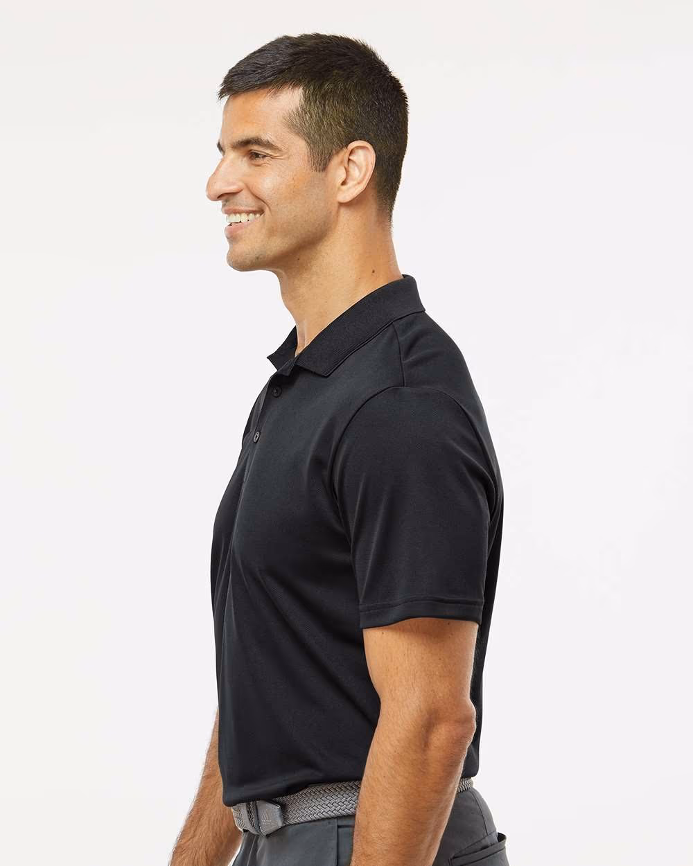 Custom Adidas Men's Performance Piqué Polo - Black side