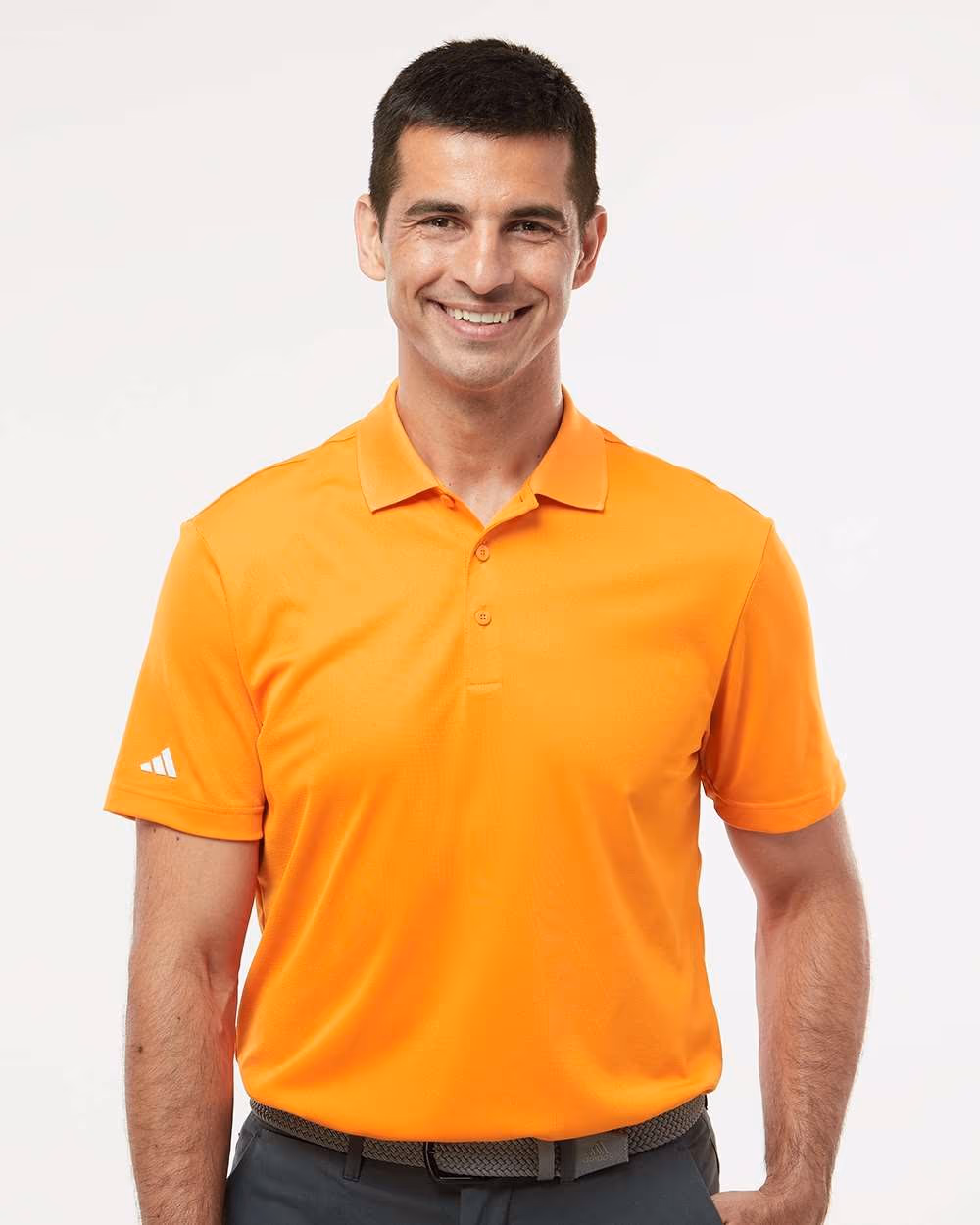 Adidas Men's Performance Piqué Polo - Bright Orange front