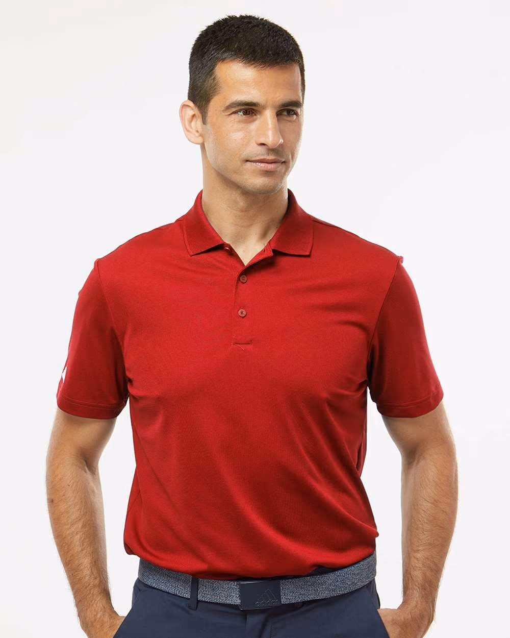 Adidas Men's Performance Piqué Polo - Power Red front