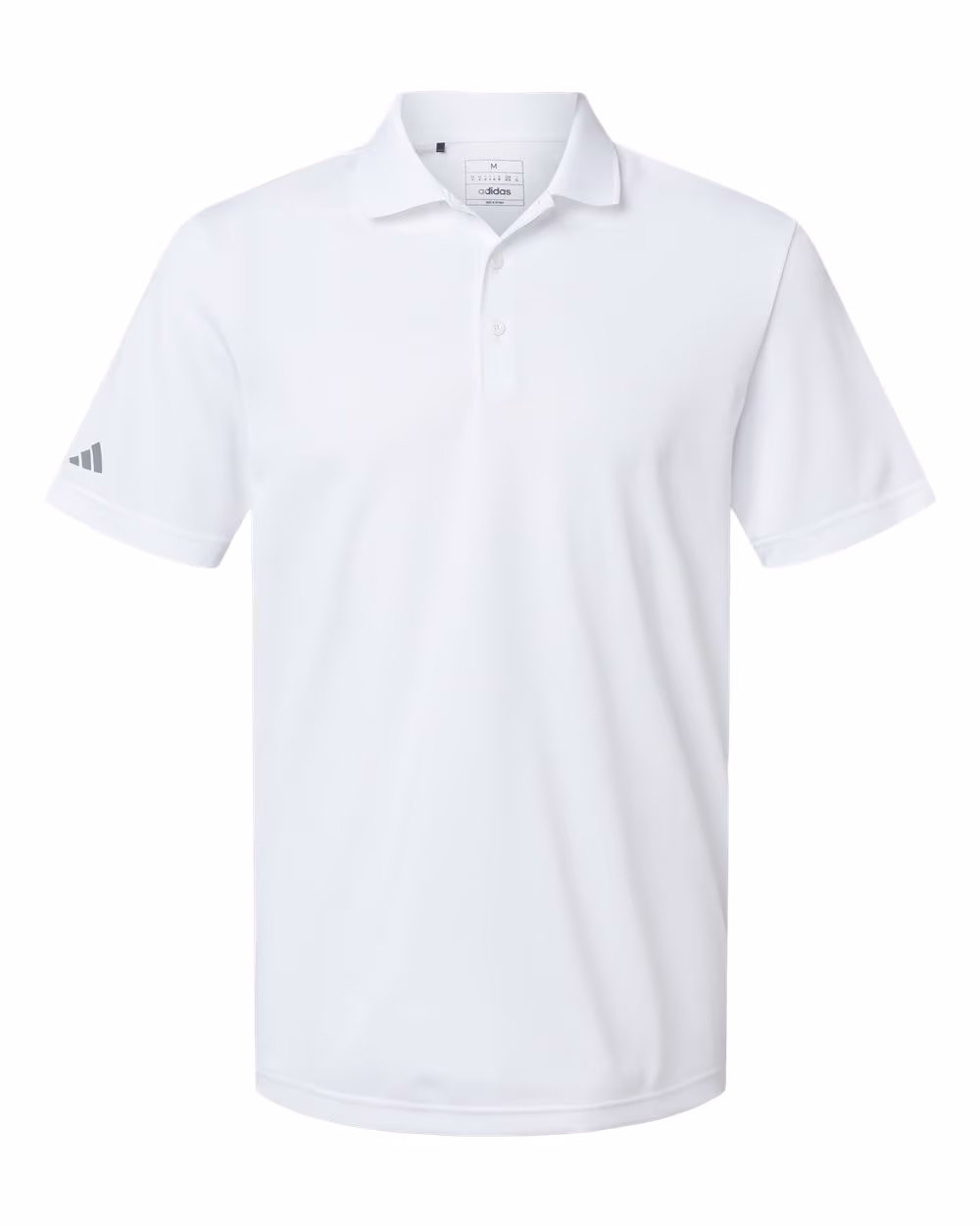 Custom Adidas Men's Performance Piqué Polo - White flat front