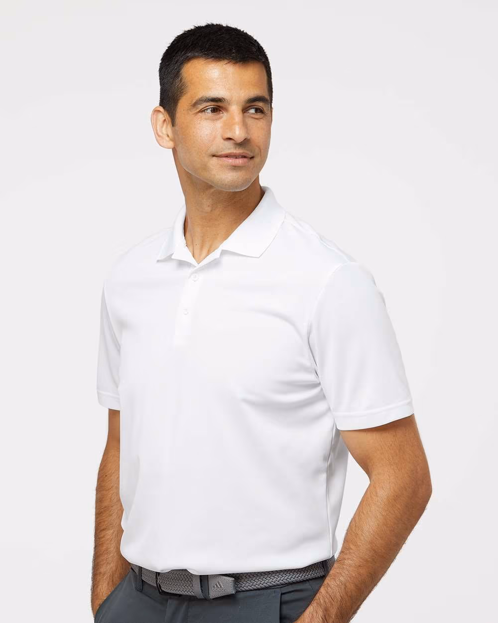 Custom Adidas Men's Performance Piqué Polo - White side