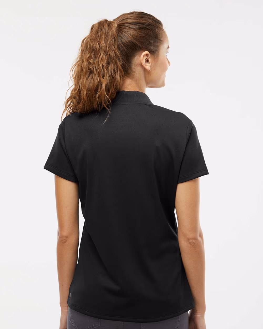 Custom Adidas Women's Performance Piqué Polo - Black back