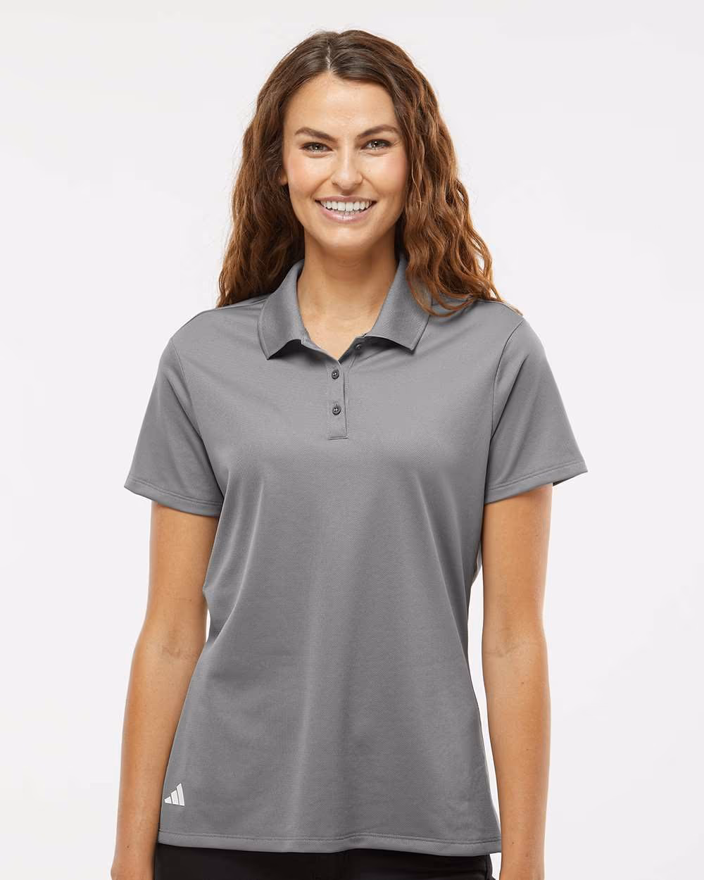 Adidas Women's Performance Piqué Polo - Grey Three front