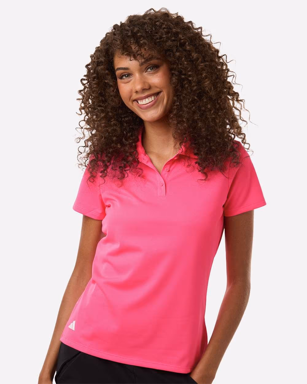 Adidas Women's Performance Piqué Polo - Lucid Pink front
