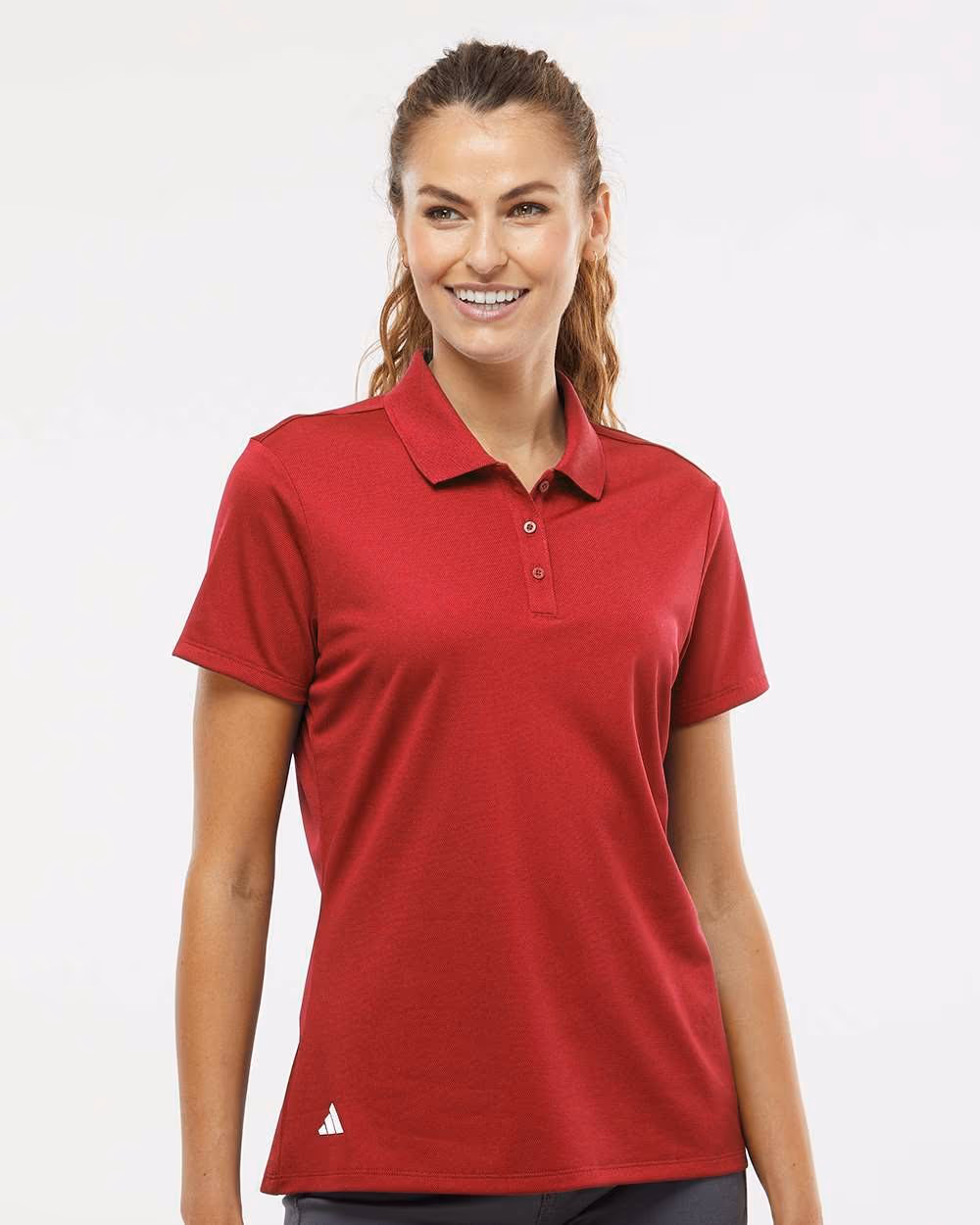 Adidas Women's Performance Piqué Polo - Power Red front