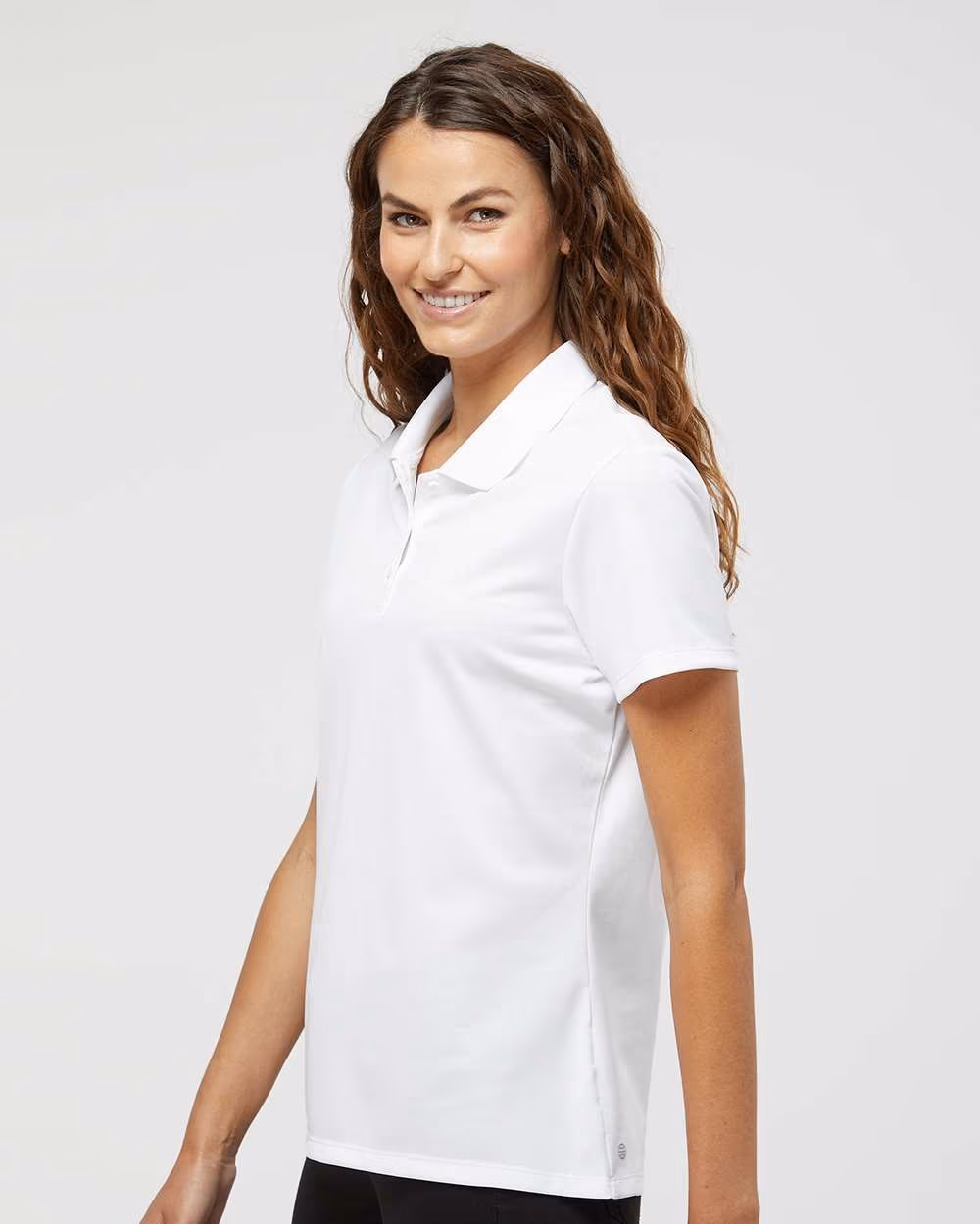 Custom Adidas Women's Performance Piqué Polo - White side