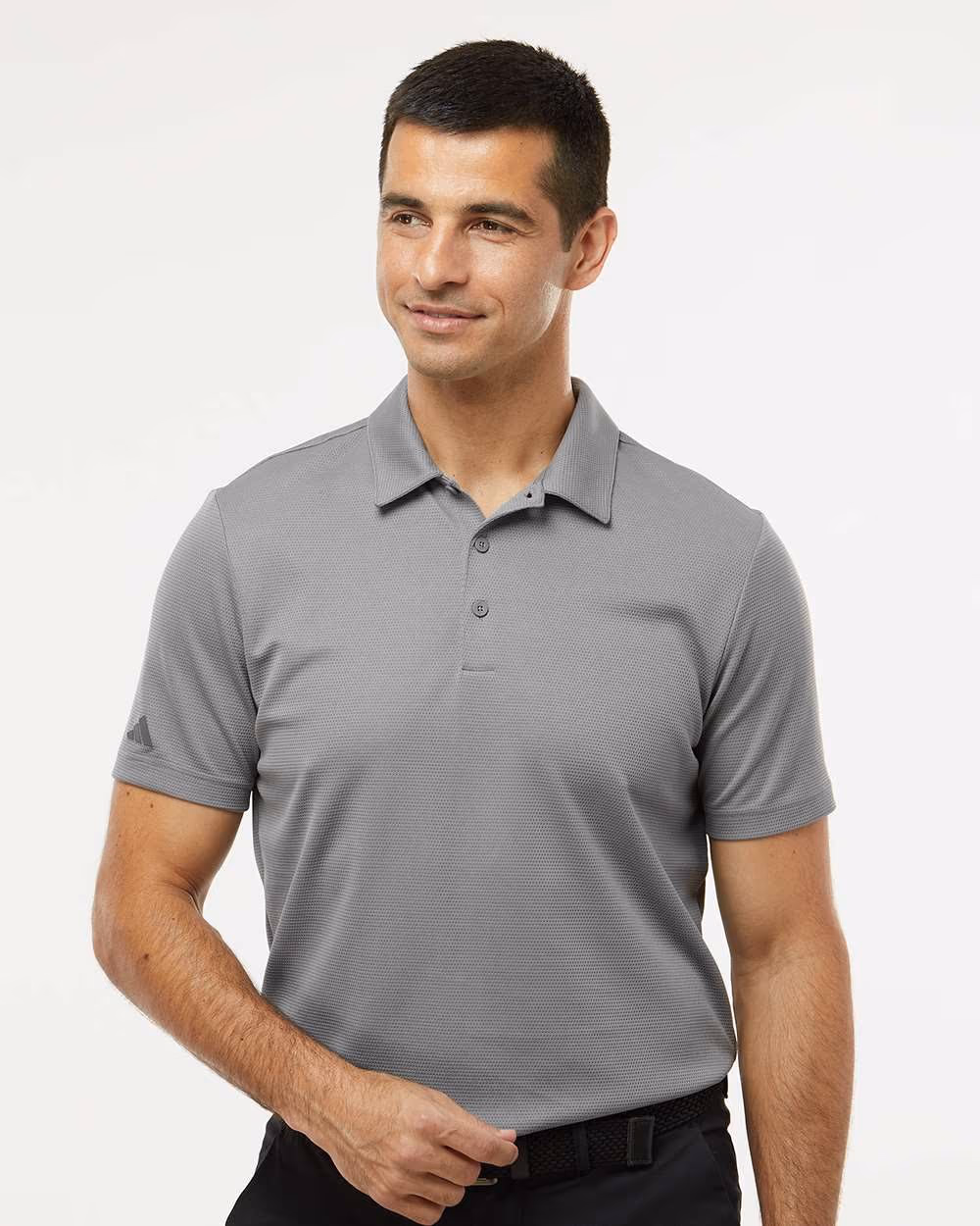 Adidas Men's Micro Piqué Polo - Grey Three front