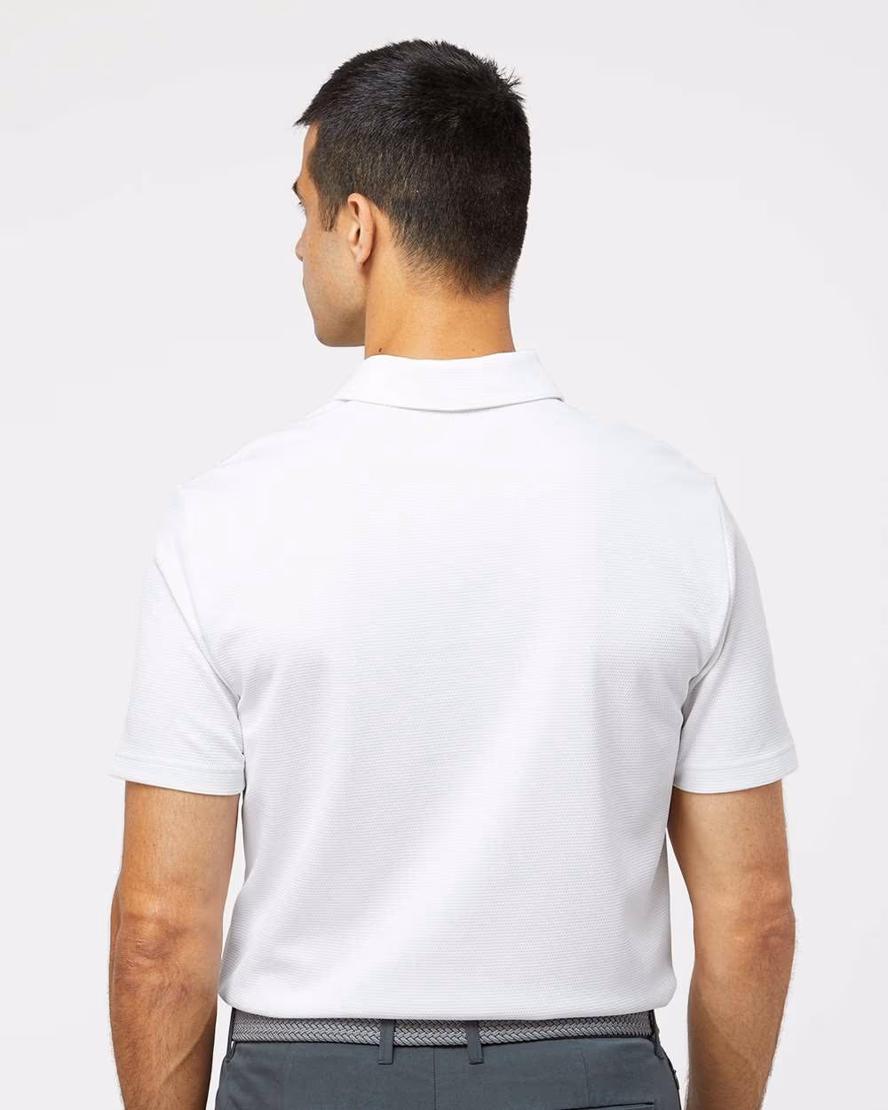 Custom Adidas Men's Micro Piqué Polo - White back