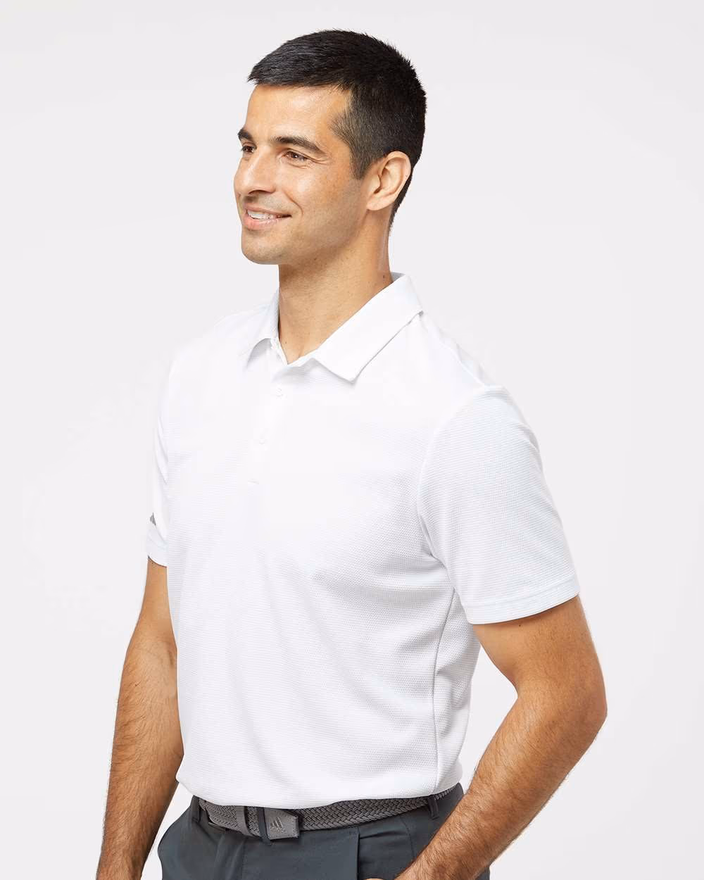 Custom Adidas Men's Micro Piqué Polo - White side