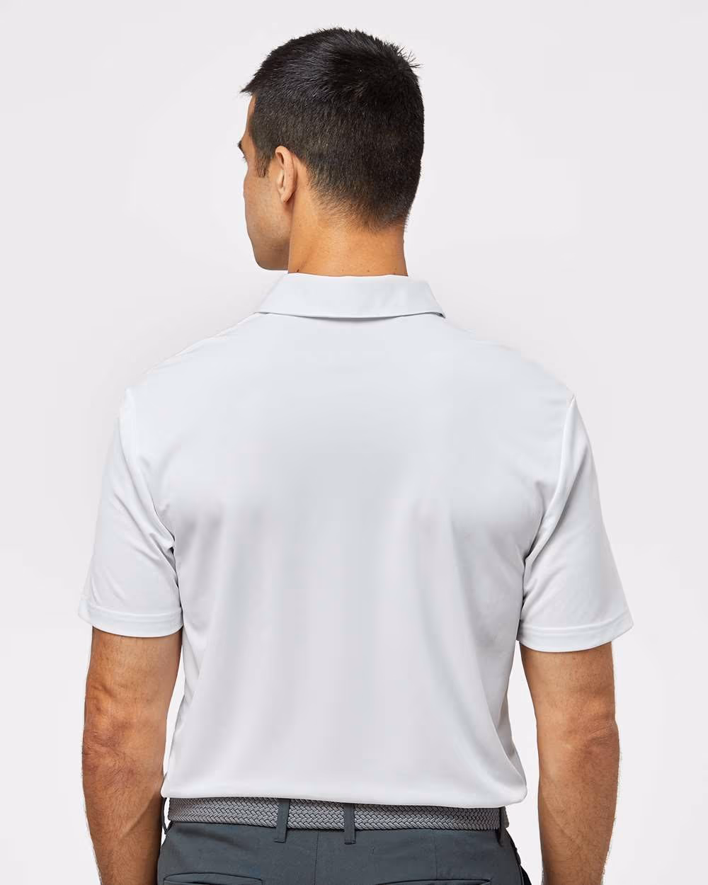 Custom Adidas Men's Camo Chest Print Polo - White back