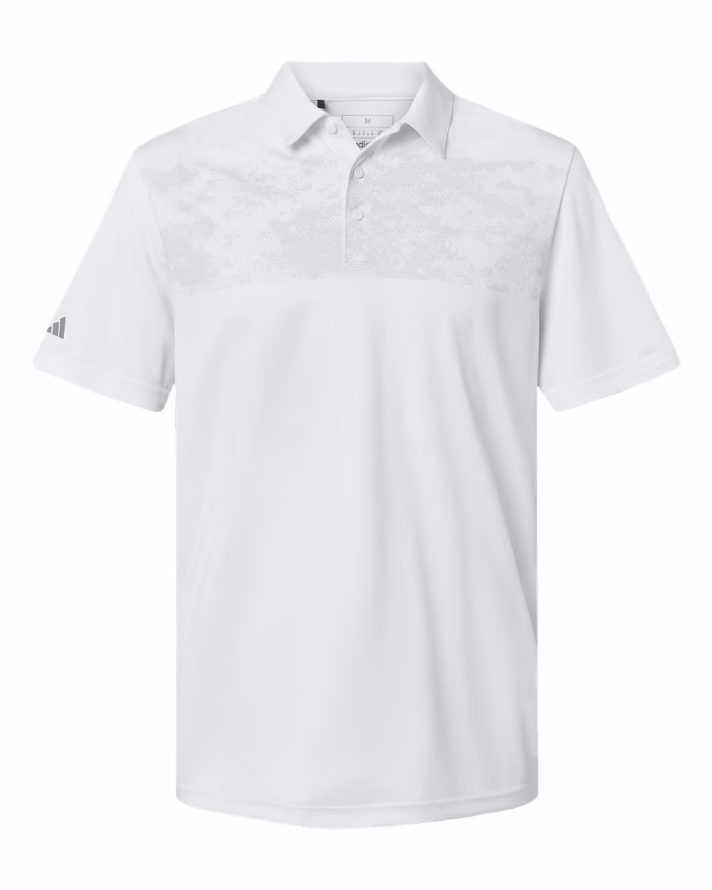 Custom Adidas Men's Camo Chest Print Polo - White flat front