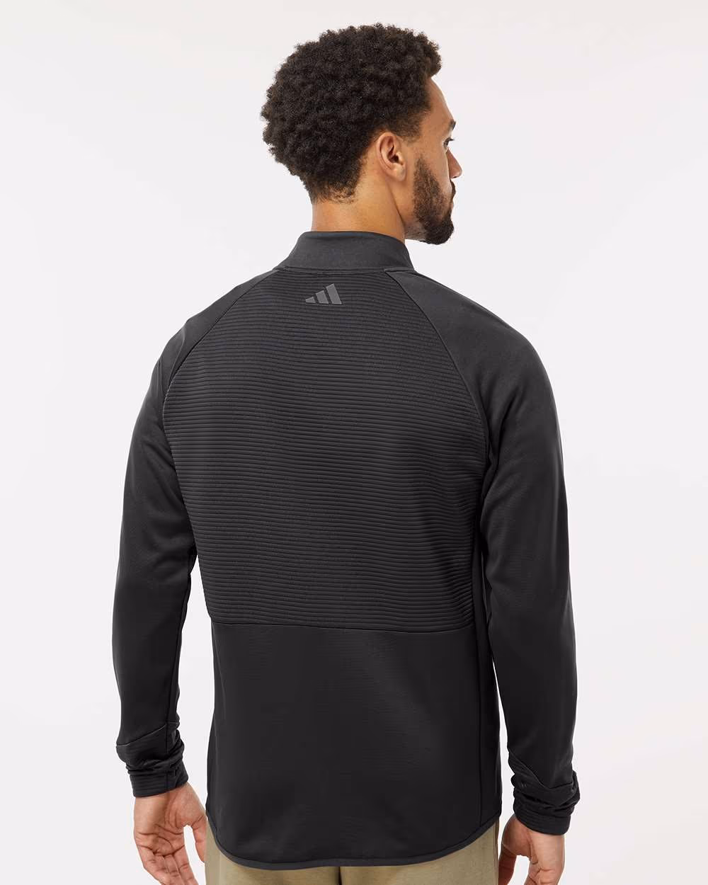 Custom Adidas Men's Performance Quarter-Zip Pullover - Black back