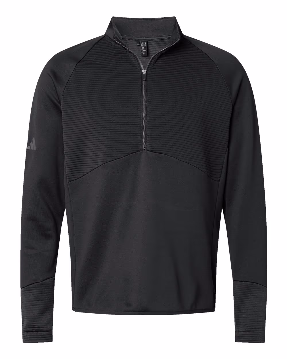 Custom Adidas Men's Performance Quarter-Zip Pullover - Black flat front