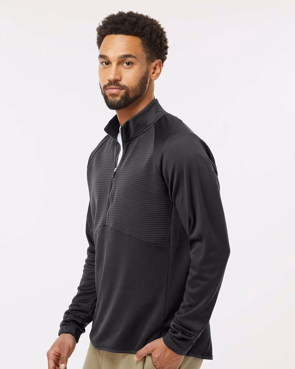 Custom Adidas Men's Performance Quarter-Zip Pullover - Black side