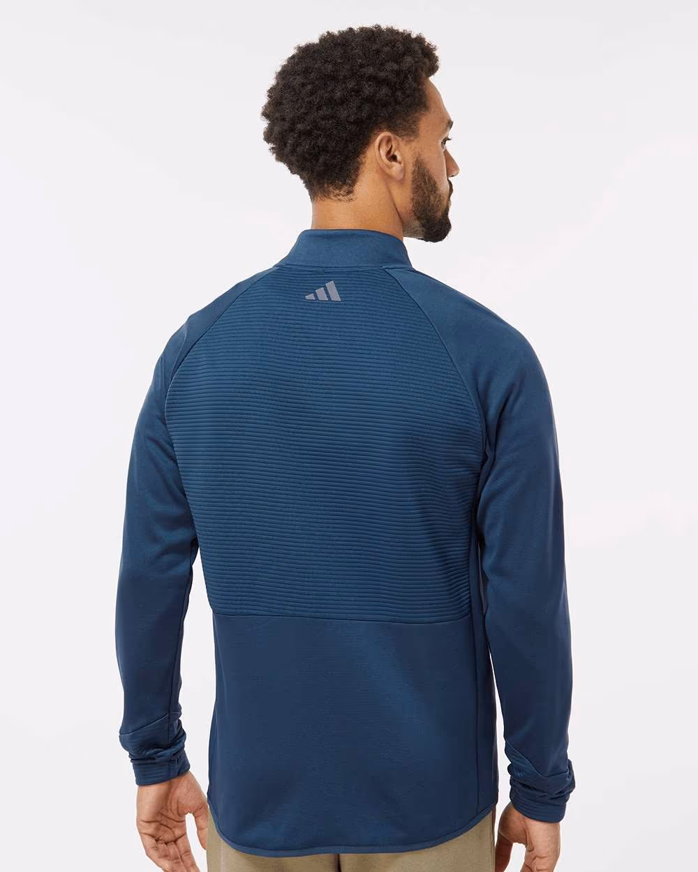 Custom Adidas Men's Performance Quarter-Zip Pullover - Crew Navy back