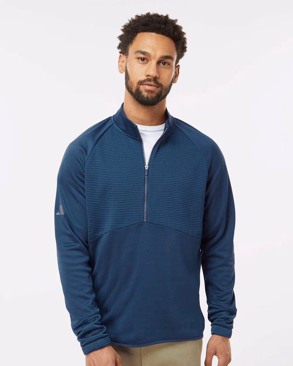 Custom Adidas Men's Performance Quarter-Zip Pullover - Crew Navy front