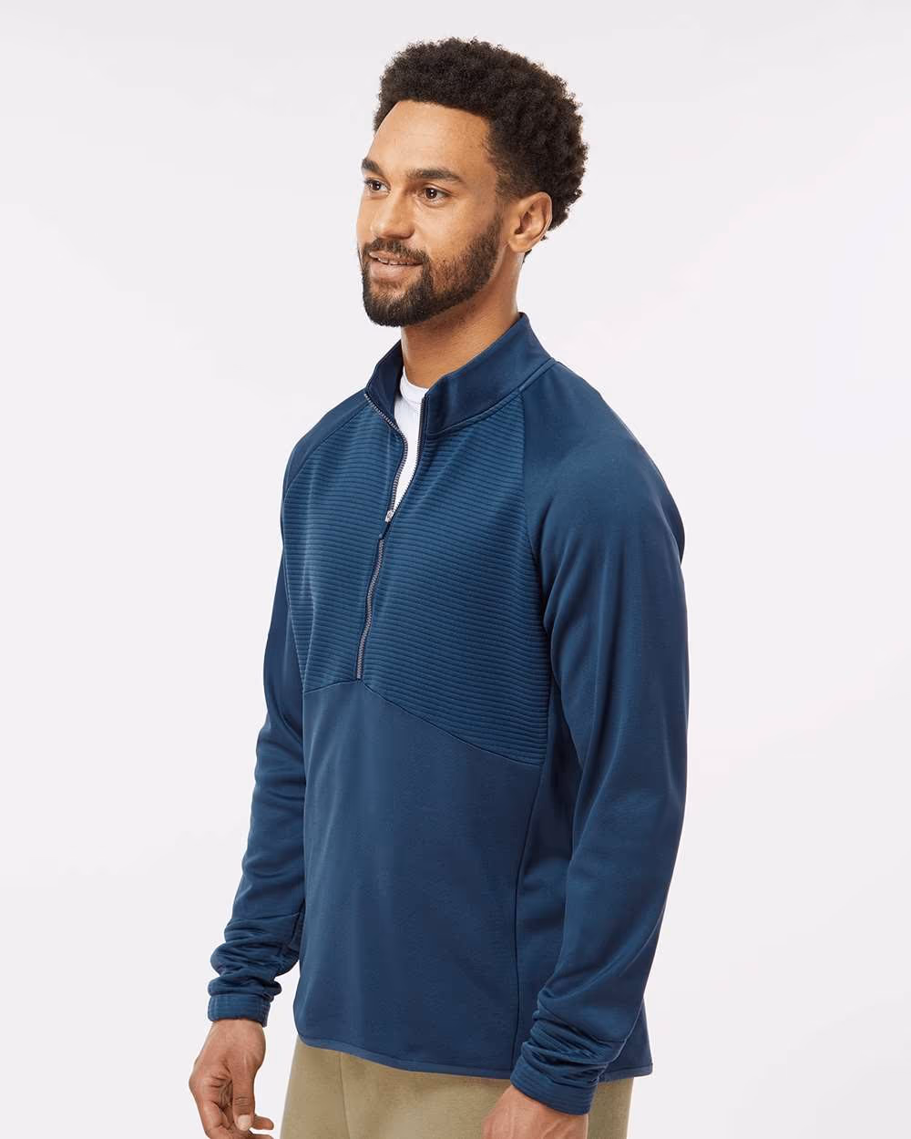 Custom Adidas Men's Performance Quarter-Zip Pullover - Crew Navy side
