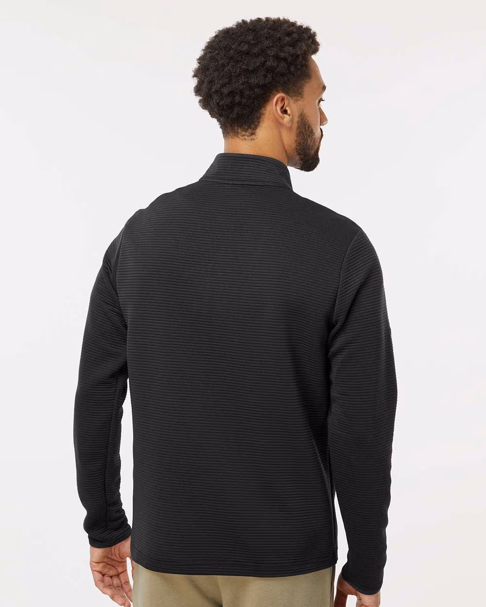 Custom Adidas Men's Spacer Quarter-Zip Pullover - Black back