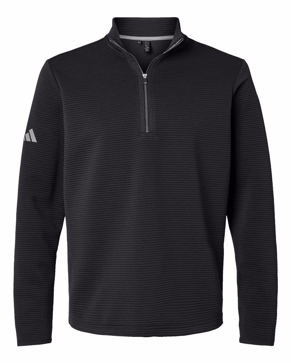 Custom Adidas Men's Spacer Quarter-Zip Pullover - Black flat front