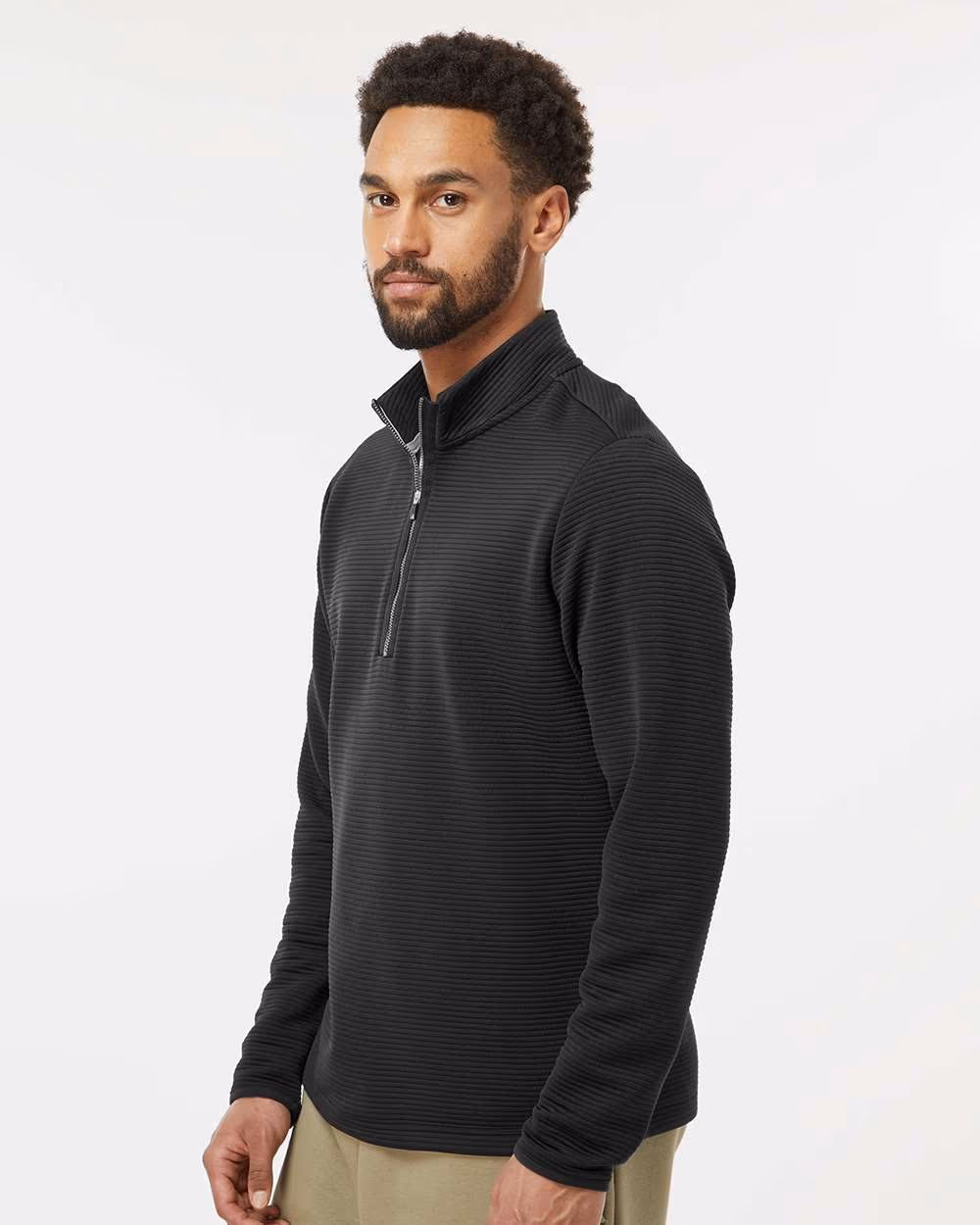 Custom Adidas Men's Spacer Quarter-Zip Pullover - Black side