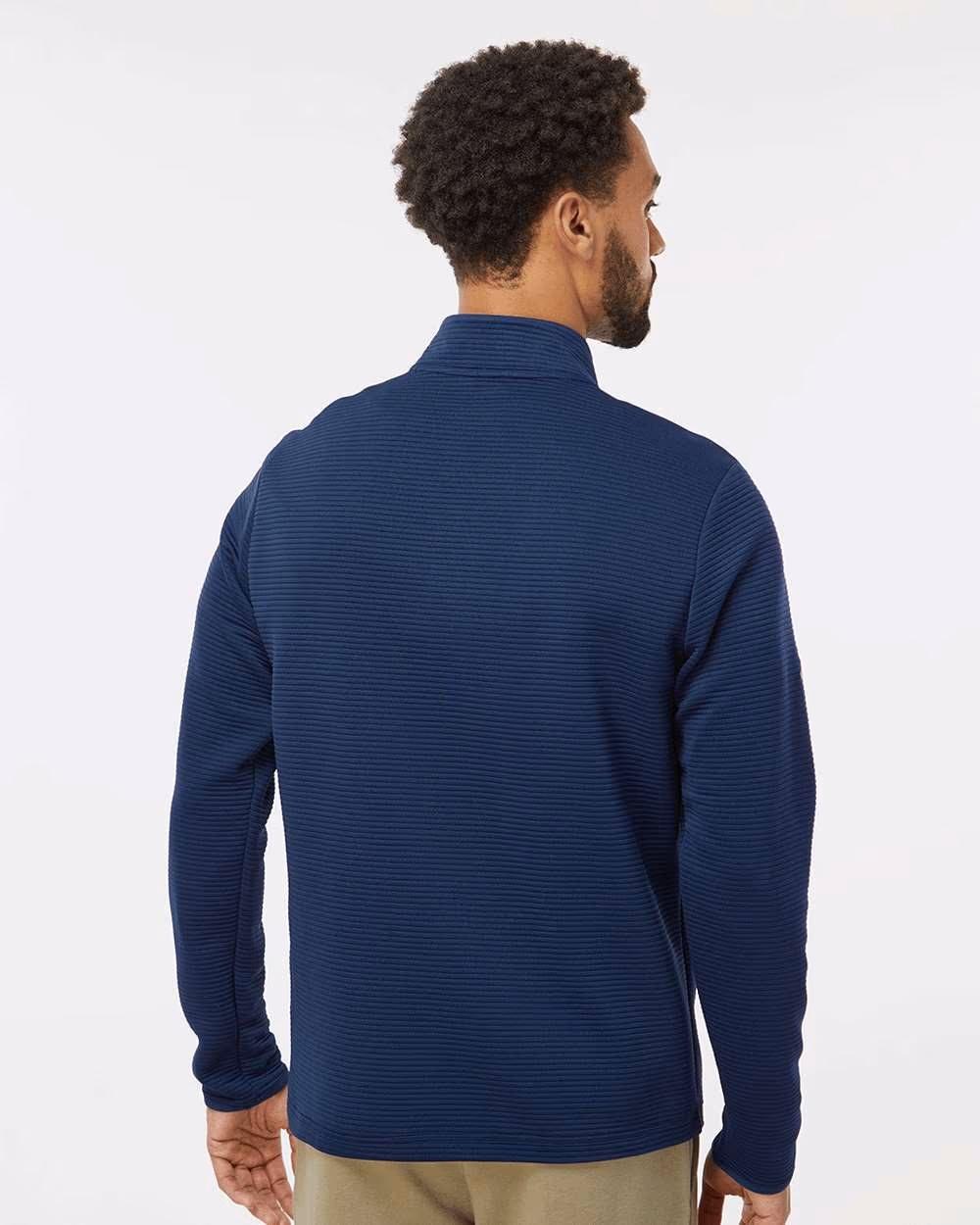 Custom Adidas Men's Spacer Quarter-Zip Pullover - Collegiate Navy back