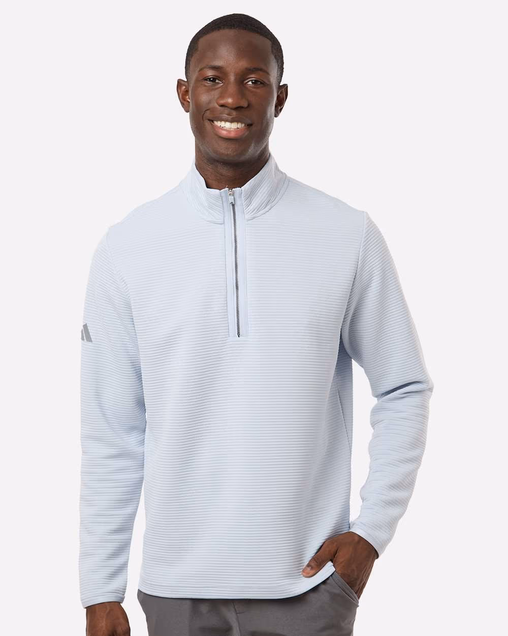 Adidas Men's Spacer Quarter-Zip Pullover - Halo Blue front