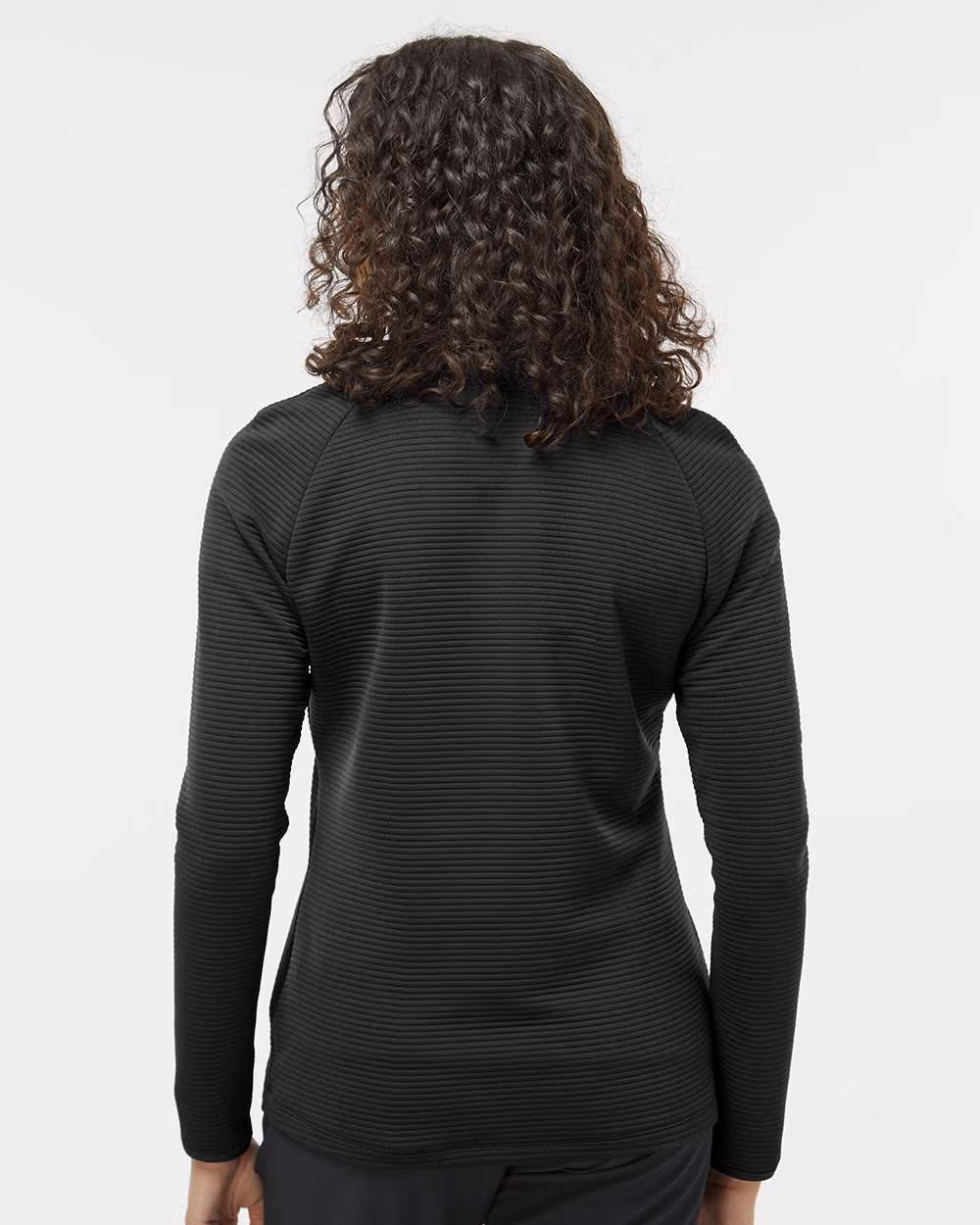 Custom Adidas Women's Spacer Quarter-Zip Pullover - Black back
