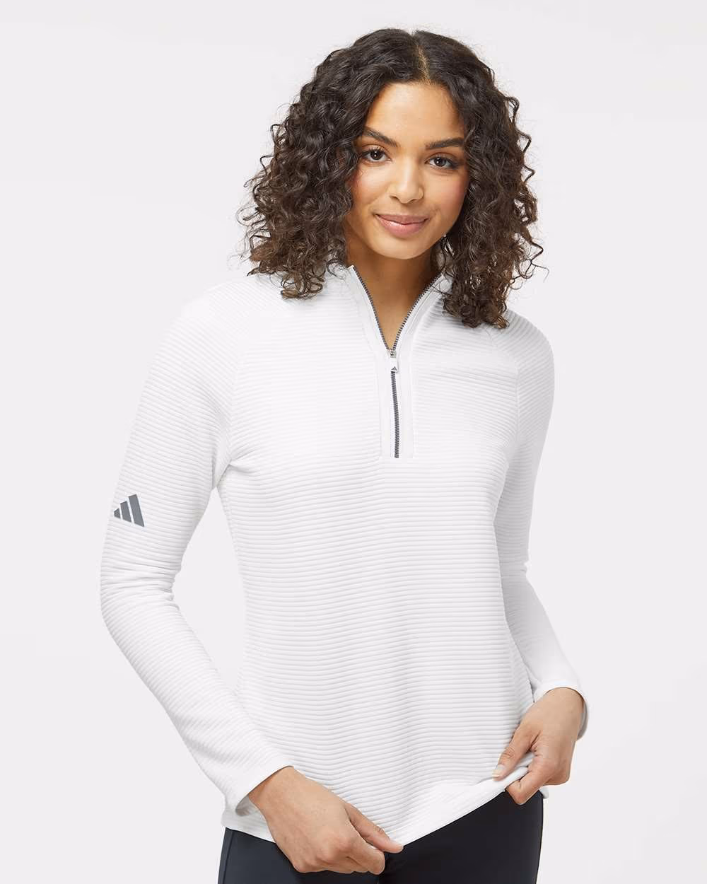 Adidas Women's Spacer Quarter-Zip Pullover - Core White front