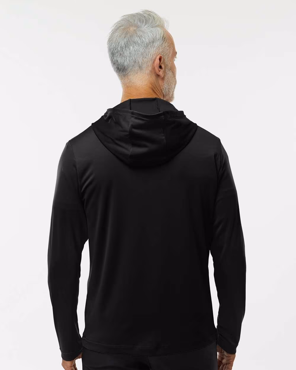 Custom Adidas Men's Lightweight Quarter-Zip Hooded Pullover - Black back