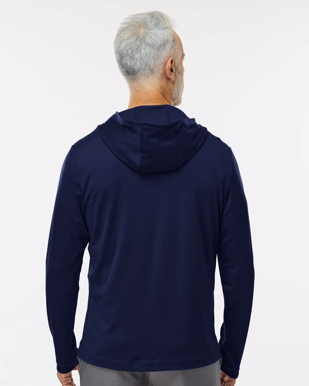 Custom Adidas Men's Lightweight Quarter-Zip Hooded Pullover - Collegiate Navy back