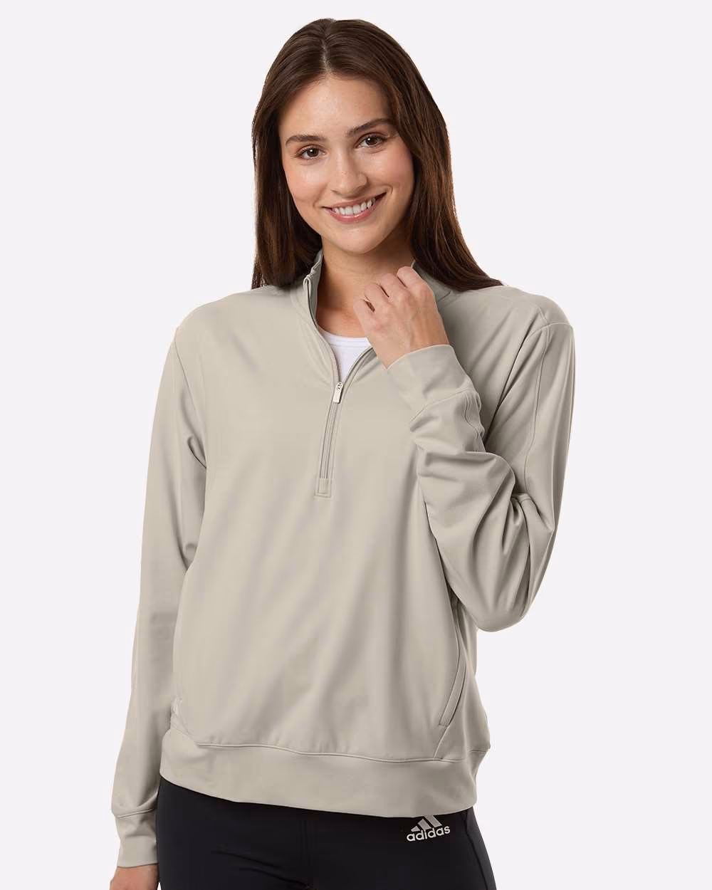 Adidas Women's Ultimate365 Quarter-Zip Pullover - Wonder Alumina front