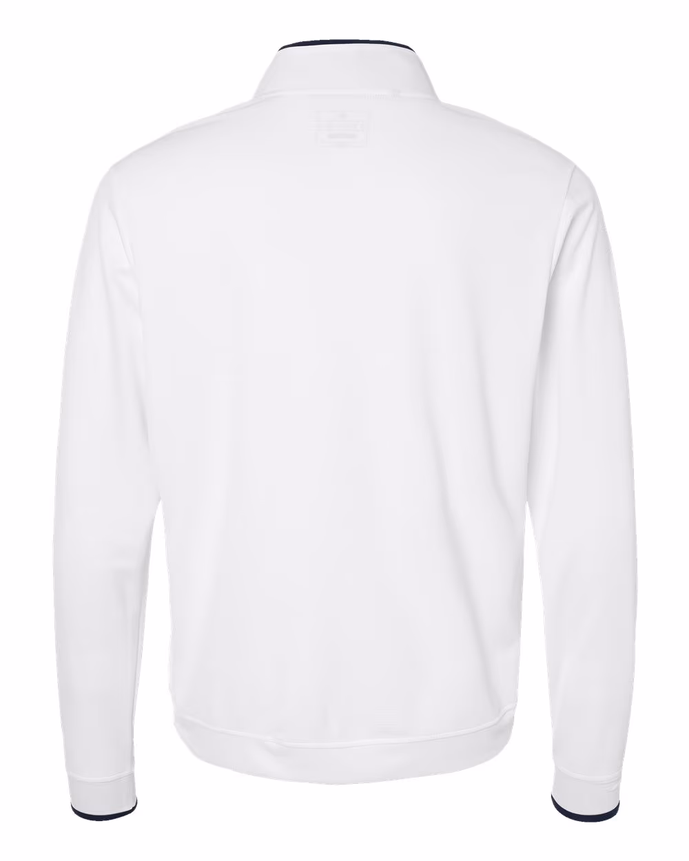 Custom Adidas Men's Performance Lightweight Quarter-Zip Pullover - White/ Navy flat back