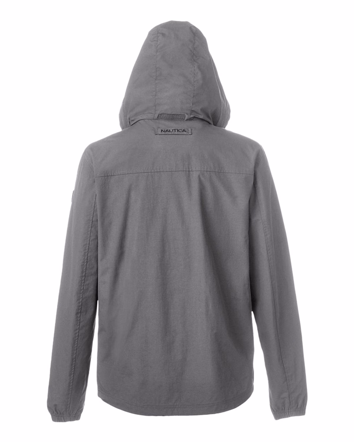 Custom Nautica Men's Voyage Hooded Rain Jacket - Graphite - back