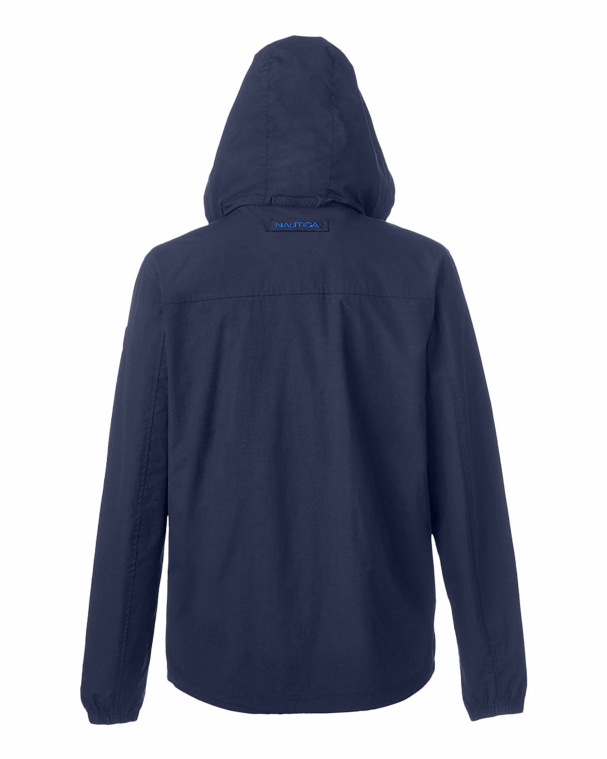 Custom Nautica Men's Voyage Hooded Rain Jacket - Navy - back
