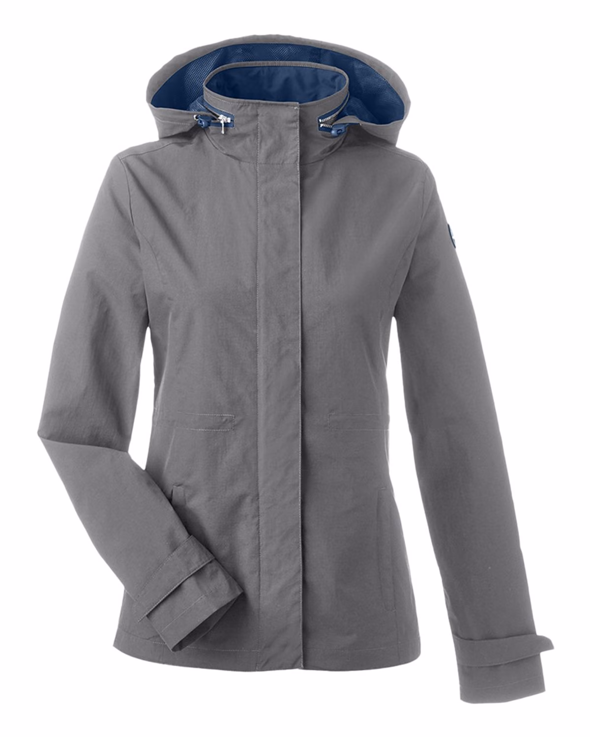 Nautica Women's Voyage Hooded Rain Jacket - Graphite - front