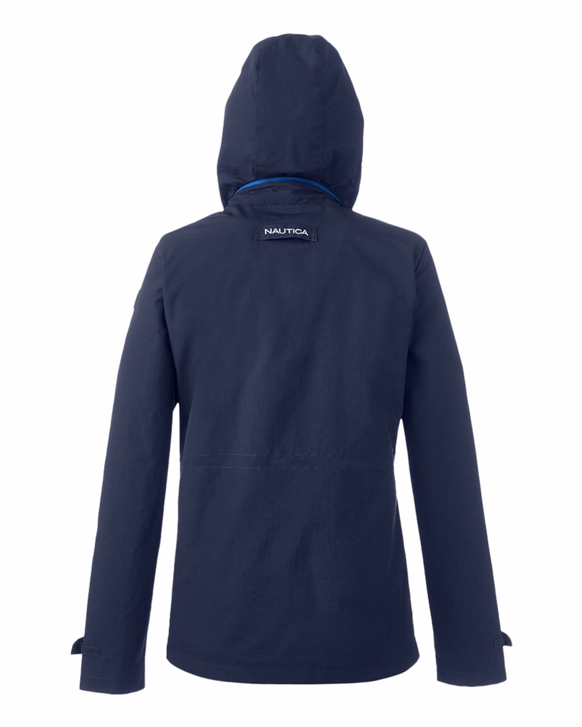 Custom Nautica Women's Voyage Hooded Rain Jacket - Navy - back