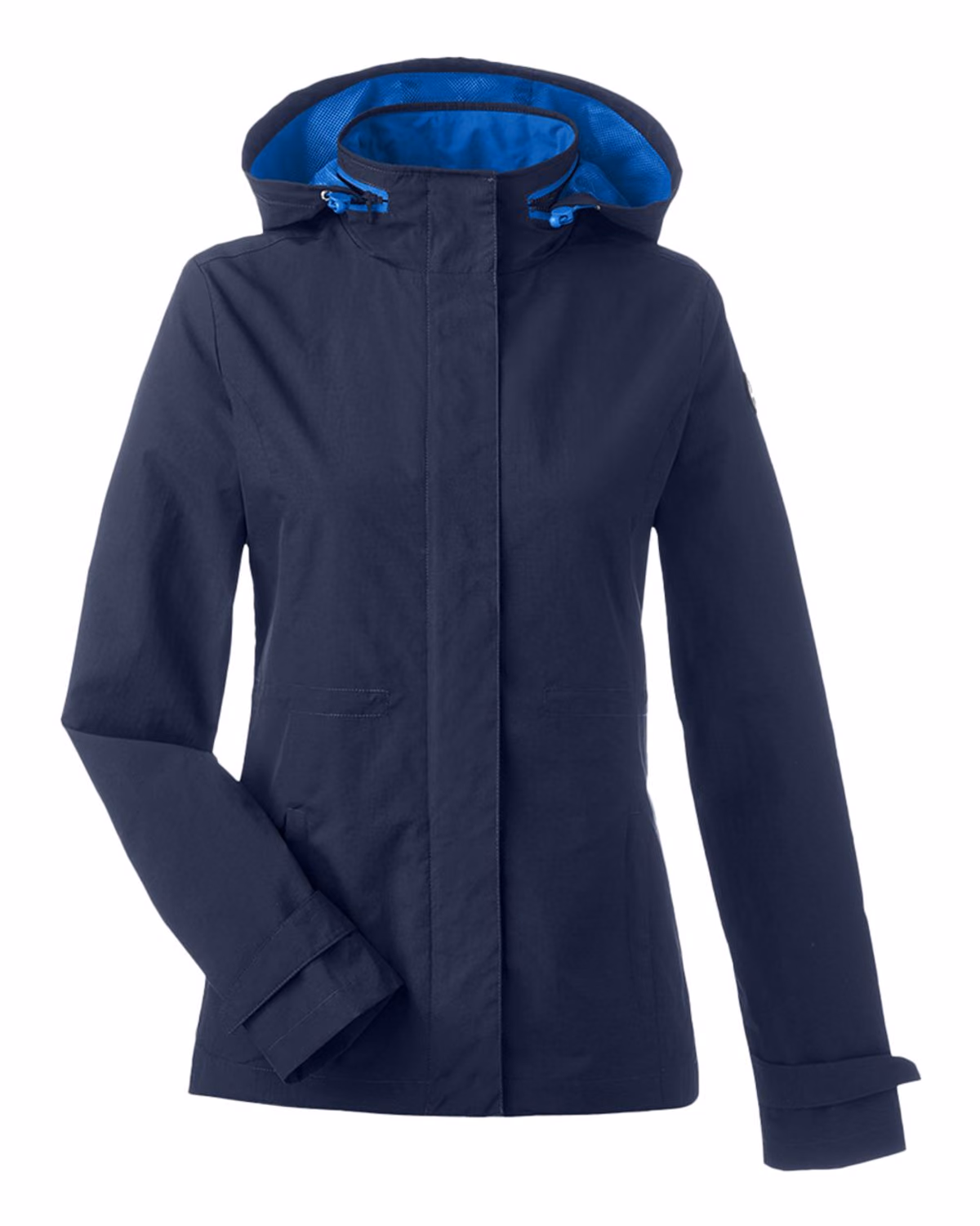 Nautica Women's Voyage Hooded Rain Jacket - Navy - front