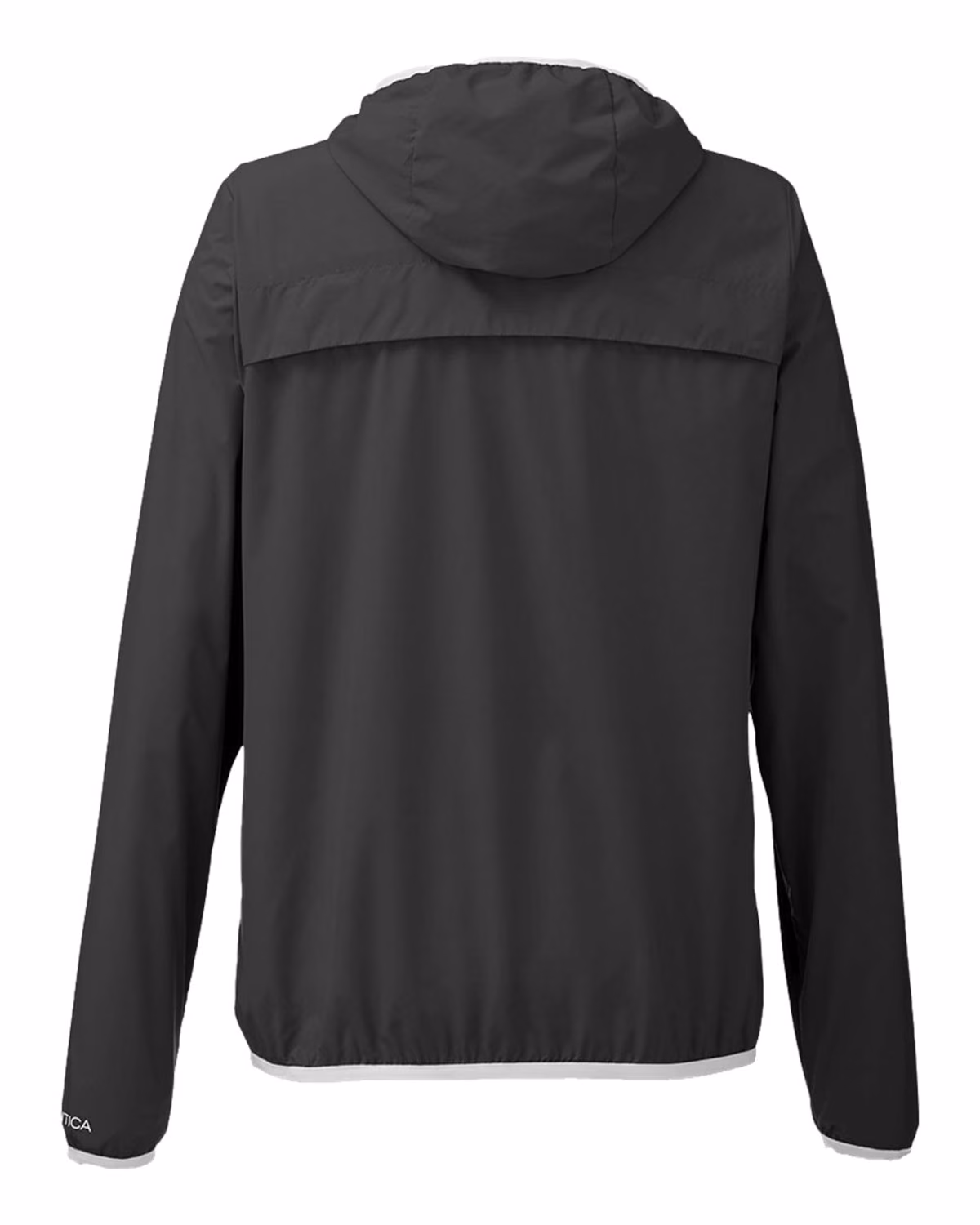 Custom Nautica Women's Stillwater Hooded Windbreaker - Black - back