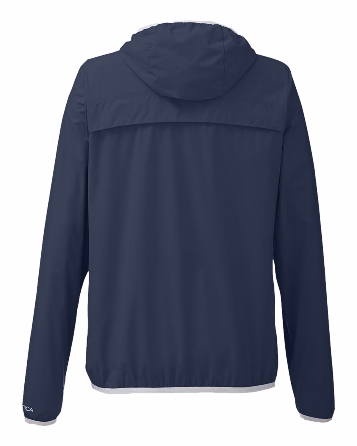 Custom Nautica Women's Stillwater Hooded Windbreaker - Navy - back